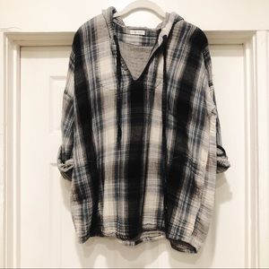 Free people CP shades oversized flannel hoodie